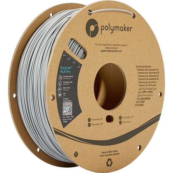Polymaker PA07003 PLA Filament Pro hög styvhet, slagtålig 1,75 mm 1000 g grå PolyLite™ 1 st.