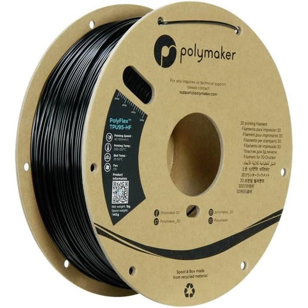 Polymaker PD03001 TPU95-HF TPU-filament, flexibel flexibel filament, UV-beständig, höghastighetsfilament 1,75 mm 1