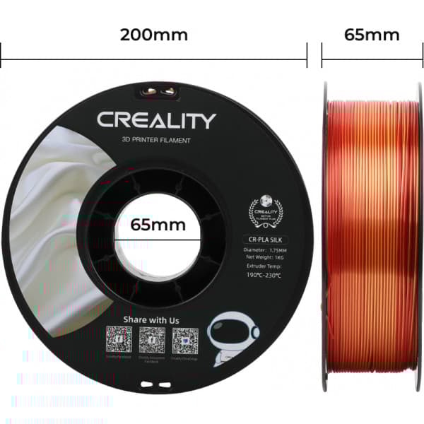 Creality CR-PLA Silk filament til 3D-printere, 1,75 mm, rødguld