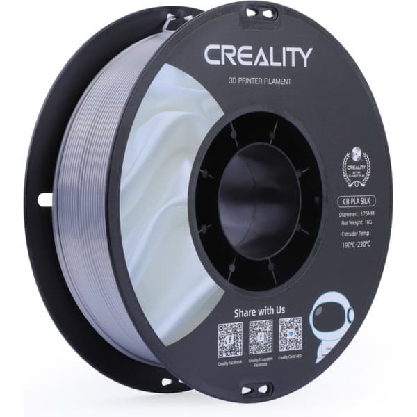 Creality CR-PLA Silk -filamentti 3D-tulostimeen, 1,75 mm, hopea
