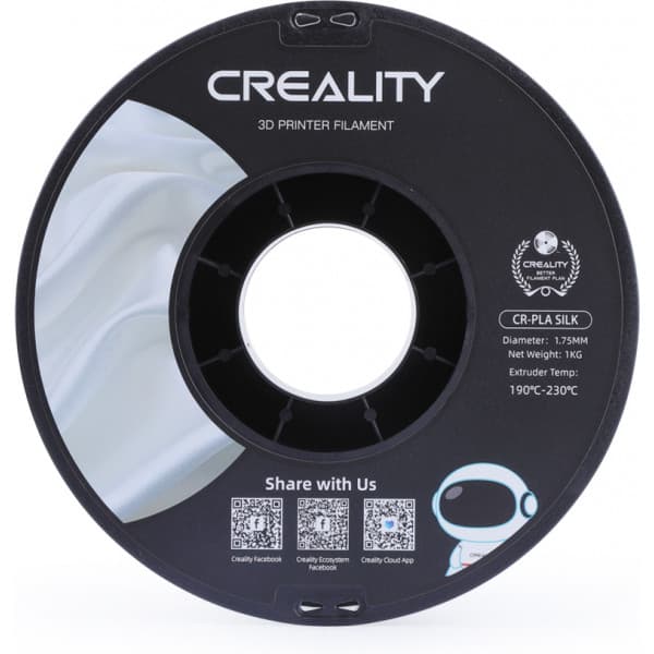 Creality CR-PLA Silk -filamentti 3D-tulostimeen, 1,75 mm, hopea