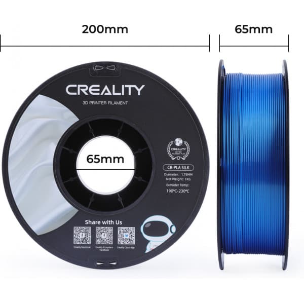 Creality CR-PLA Silk -filament til 3D-printere, 1,75 mm, blå