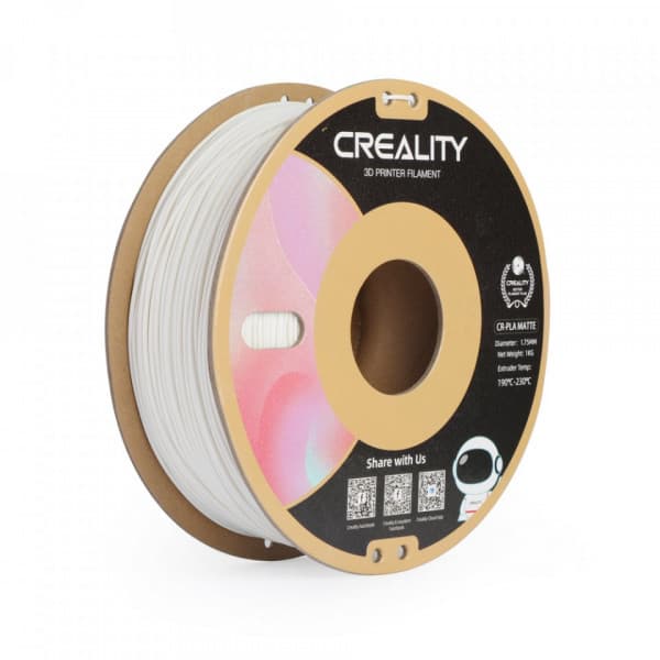 Creality CR-PLA Matt -filament för 3D-skrivare, 1,75 mm, gipssvart vit