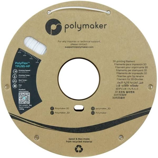 Polymaker PD03002 TPU95-HF TPU-filament, flexibel flexibel filament, höghastighetsfilament, UV-beständig 1,75 mm 1