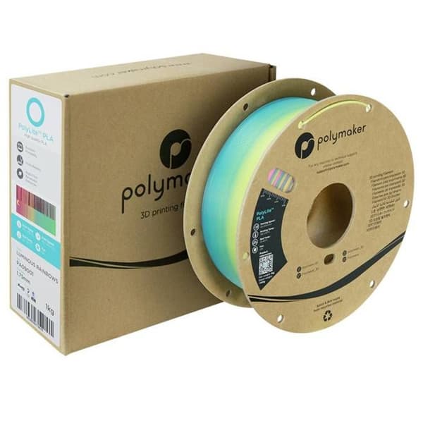 Polymaker PA09001 Luminous PLA Filament självlysande 1,75 mm 1000 g regnbåge PolyLite™ 1 st.