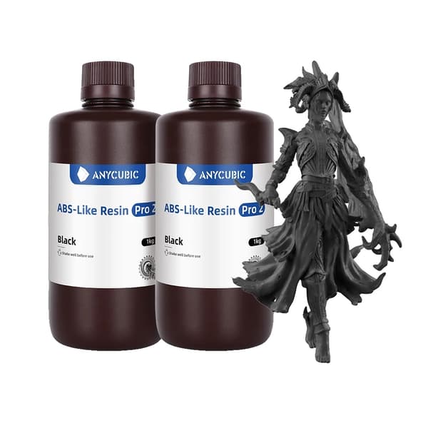 ANYCUBIC ABS-Like Pro 2 Harpiks, Kompatibel med LCD-printere, 2 kg Vægt,Sort 2 kg