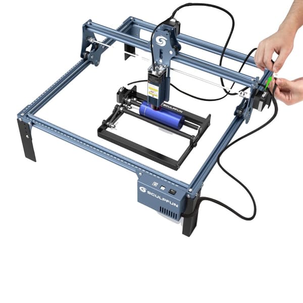 SCULPFUN Laser Rotationsrulle, 360° Rotation, Justerbar Graverdiameter,Sort