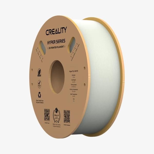 Hyper Creality PLA filament - Vit - 1,75 mm - 1 kg - Snabb och exakt utskrift