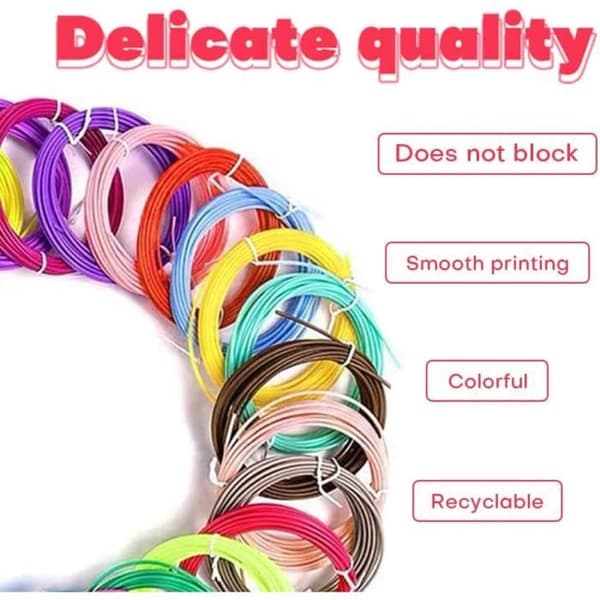 3D Pen Filament PLA, 3D Printer Filament, Diameter 1,75 mm, 10m 10 färger (slumpmässig färg) Total längd 100M