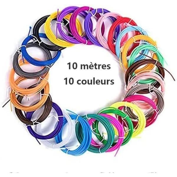 3D Pen Filament PLA, 3D Printer Filament, Diameter 1,75 mm, 10m 10 färger (slumpmässig färg) Total längd 100M