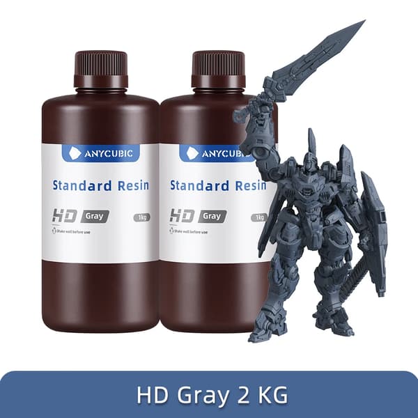 3D-tulostinhartsi, korkea tarkkuus, 405nm UV-tekniikka,2kg Standard HD Harmaa