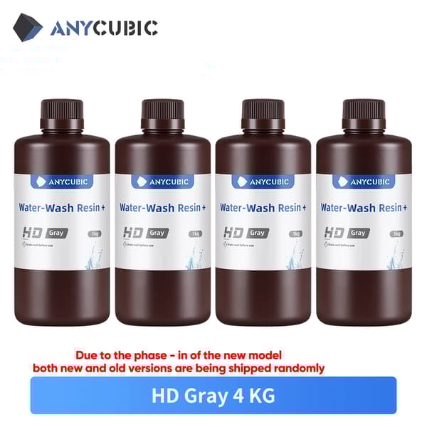 3D-tulostinhartsi, vesipesuun soveltuva, 405nm UV-hartsi,HD Harmaa 4kg