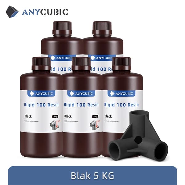 Anycubic Rigid 100 resin, 100°C temperaturbeständighet, hög precision för LCD/DLP-skrivare,5kg Svart
