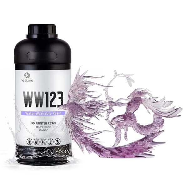 Vesiliukoiset 3D-tulostinresiinit, korkea tarkkuus, helppo puhdistus,selkeä Purple-1000g