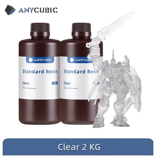 ANYCUBIC UV Resin, Høj Præcision, Hurtig Hærdning, Holdbar Kvalitet,2kg Klar