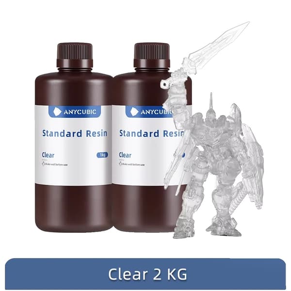 ANYCUBIC UV Resin, Høj Præcision, Hurtig Hærdning, Holdbar Kvalitet,2kg Klar