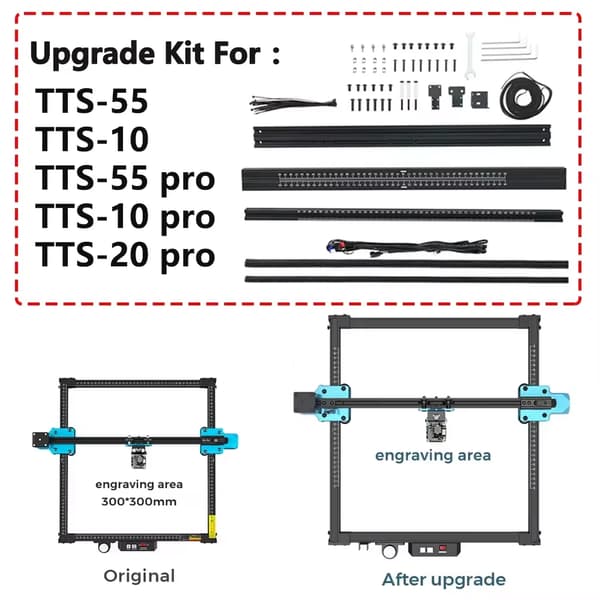 Laserkaiverrusparannussarja, 600x600mm alumiinirunko, yhteensopiva TTS-mallien kanssa,TTS:lle ja TTS pro:lle, 600x600mm