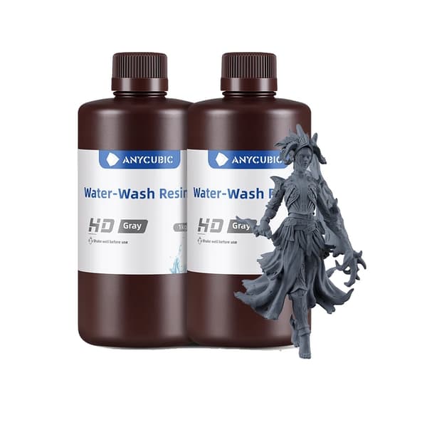 Vandvaskende harpiks 3D-printer, LCD/DLP-kompatibel, højopløsningsudskrivning,HD Grå 2kg