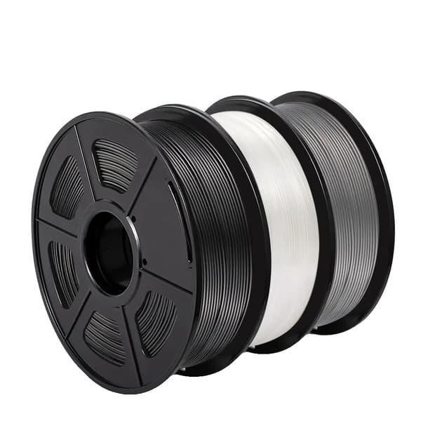 SUNLU 3D Filament, PLA Material, 1,75 mm Diameter, 3 Ruller Pr. Pakke,PETG-1BK-1WT-1GY