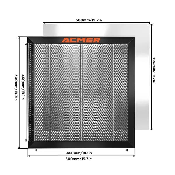 Laser Honungskakel Arbetsbord, Hållbar Metallkonstruktion, Effektiv Värmeavledning,500X500mm