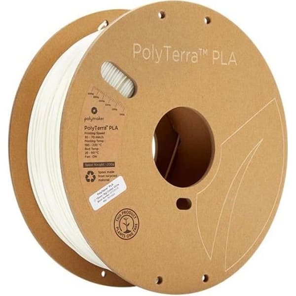 POLYMAKER - PLA-filament för 3D-skrivare - PolyTerra - 1,75 mm - 1Kg - Vit