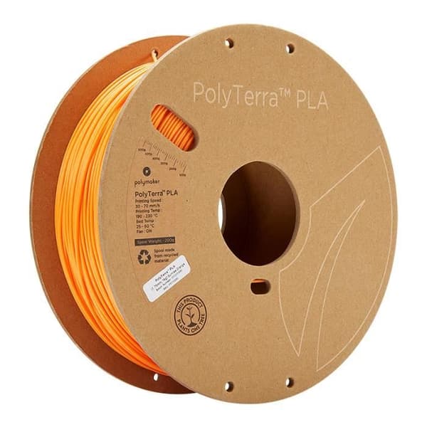 POLYMAKER - PLA filament för 3D-skrivare - PolyTerra - 1,75 mm - 1 kg - Orange Sun