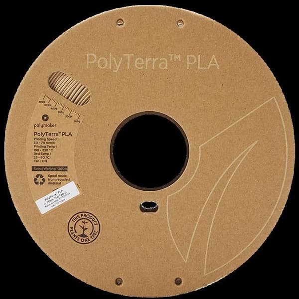 Polymaker 70909 PolyTerra Filament PLA låg plasthalt, vattenlöslig 1,75 mm 1000 g Hasselbrun 1 st.