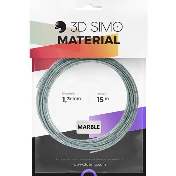 3D filament Simo3Dsimo-Marble 1,75 mm marmorgrå 40 g
