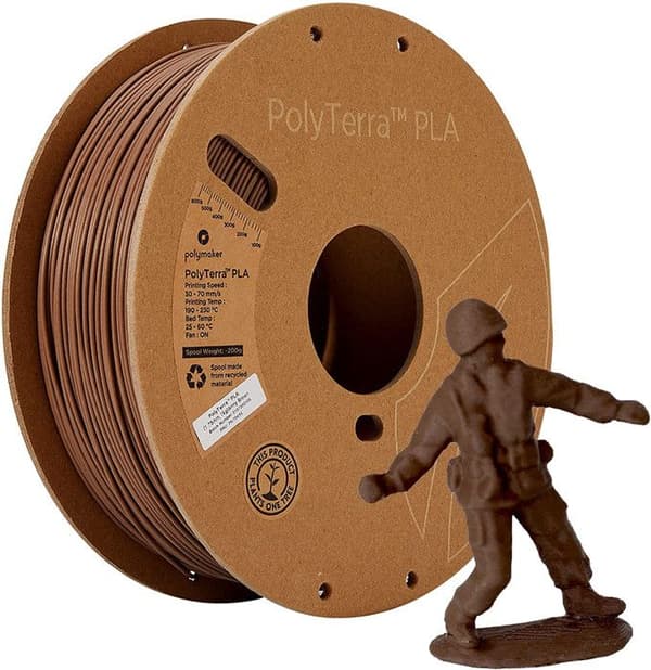 Polymaker 70959 PolyTerra Filament PLA låg plasthalt 1,75 mm 1000 g Militärbrun 1 st.