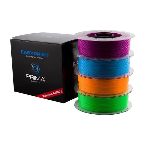 EasyPrint PLA Value Pack Neon- 1,75 mm - 4x 500 g (Totalt 2 kg) - Neonblå, Neongrön, Neonorange, Neonlila