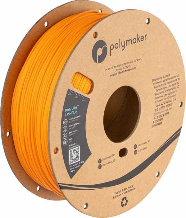 Fil för 3D-skrivare Polymaker - PA08007 - PolyLite LW-PLA - 1,75 mm - 800 g - Orange