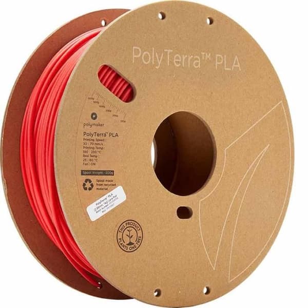 POLYMAKER - PLA filament för 3D-skrivare - PolyTerra - 1,75 mm - 1 kg - Lava Red