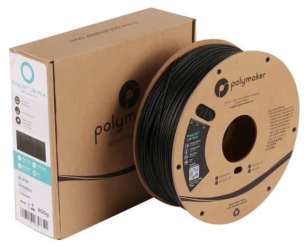 Fil för 3D-skrivare Polymaker - PA08001 - PolyLite LW-PLA - 1,75 mm - 800 g - Svart