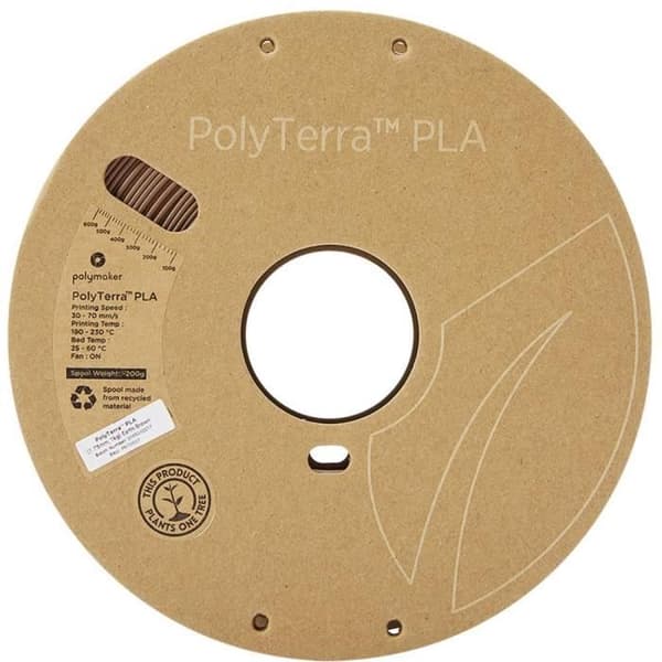Polymaker 70907 PolyTerra Filament PLA låg plasthalt, vattenlöslig 1,75 mm 1000 g jord (matt) 1 st.