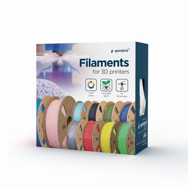 Gembird 3DP-PLA+1.75-02-BK 3D-printmateriale Polymælkesyre (PLA) Sort 1 kg