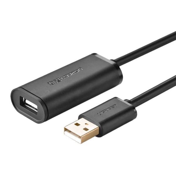 CABLU USB Ugreen prelungitor, "US121" USB 2.0 (T) la USB 2.0 (M), conectori auriti, 15m, negru, "10323" (timbru verde 0.18 lei) - 6957303813230