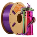 Miniatyrbillede 2 af 2: Triple-Farvet Silke PLA Filament, 1,75 mm Diameter, 190-220°C Print Temperatur,Rød & lilla & grøn