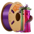 Miniatyrbillede 1 af 2: Triple-Farvet Silke PLA Filament, 1,75 mm Diameter, 190-220°C Print Temperatur,Rød & lilla & grøn