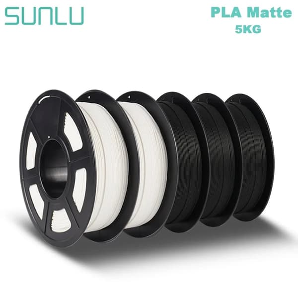 PLA Matt Filament, 1,75MM Diameter, 5 KG Vikt,Matte 3Svart 2Vit