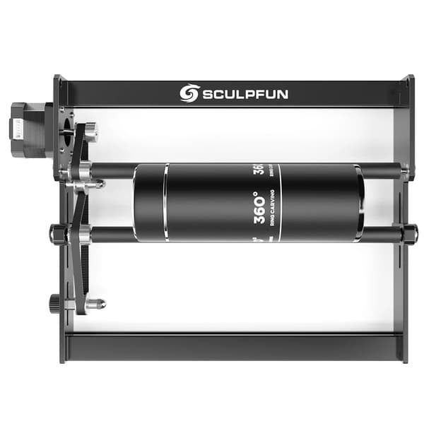Laser Rotationsrulle, 360° Graveringskapacitet, Kompatibel med Lightburn och LaserGRBL,EU, Sculpgun Huvudenhet