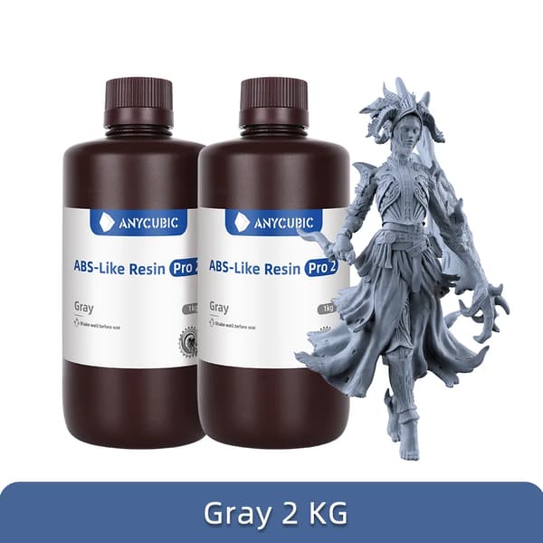 ANYCUBIC ABS-Like Pro 2 Harpiks, Kompatibel med LCD-skrivare, 2 kg Vikt,Grå 2 kg