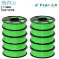 Miniatyrbillede 2 af 2: PLA Plus 3D-printer filament, 1,75 mm diameter, 1 kg nettovægt,PLAplus 2.0 Grøn