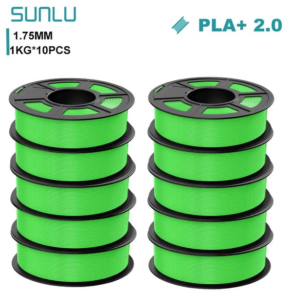 PLA Plus 3D-printer filament, 1,75 mm diameter, 1 kg nettovægt,PLAplus 2.0 Grøn