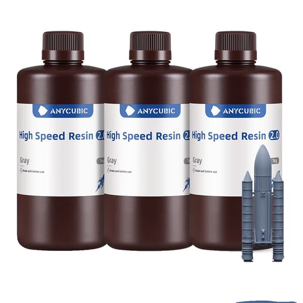 ANYCUBIC Hög Hastighet Resin, 3X Snabbare Utskrift, 1 KG & 3 KG Alternativ,2.0 Grå 3 KG