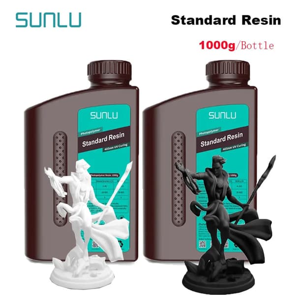 SUNLU Standard Harpiks, 1 kg pr. Flaske, 405 nm UV Hærdning,1 Sort 1 Hvid