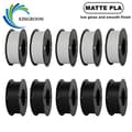 Miniatyrbillede 2 af 2: Matte PLA Filament, Lav Glans Finish, Bred Kompatibilitet,5kg Sort 5kg Hvid