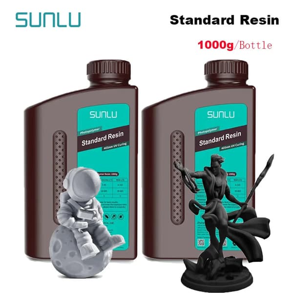 SUNLU Standard Harpiks, 1 kg pr. Flaske, 405 nm UV Hærdning,1 Sort 1 Ensfarvet Grå