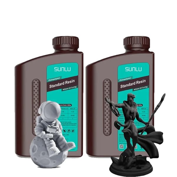 SUNLU Standard Harpiks, 1 kg pr. Flaske, 405 nm UV Hærdning,1 Sort 1 Ensfarvet Grå