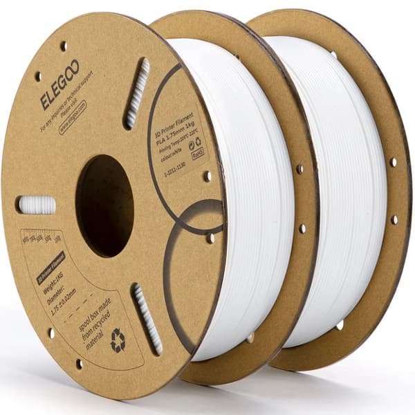 PLA-filament för 3D-skrivare, 1,75 mm diameter, högkvalitativt material,Vit 2KG