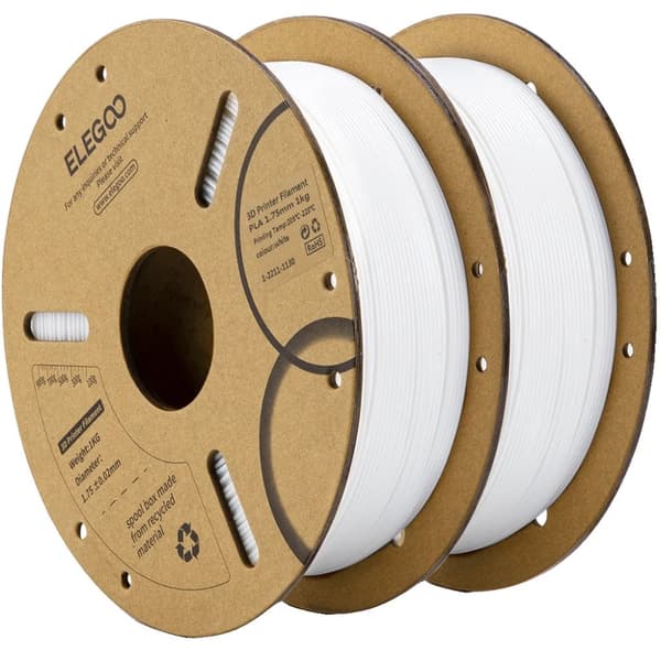 PLA-filament för 3D-skrivare, 1,75 mm diameter, högkvalitativt material,Vit 2KG